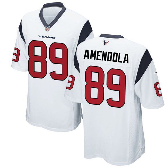 Men Houston Texans 89 Danny Amendola Nike White Game NFL Jersey